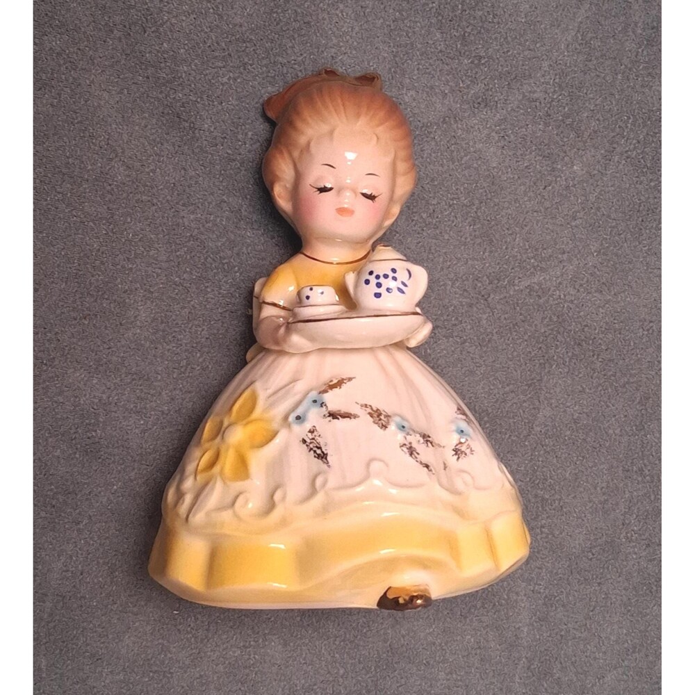 Vintage Josef Originals Girl with Tea Set Big Sister Little Sister